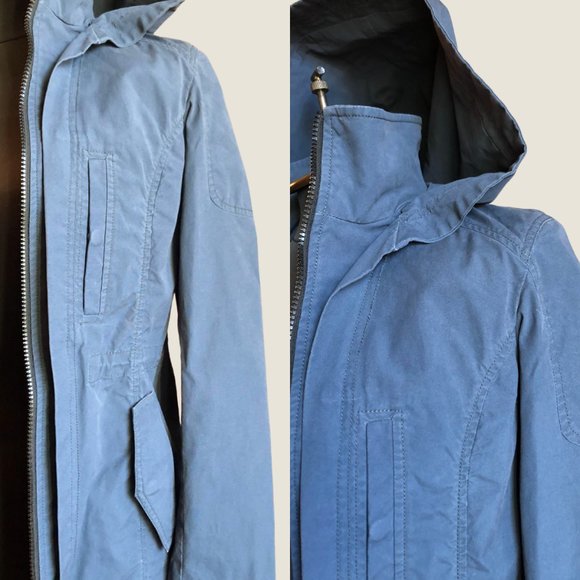 Soia & Kyo Women's Navy Hooded Jacket With Angled Pockets & Zipper Closure, XS - Picture 2 of 9